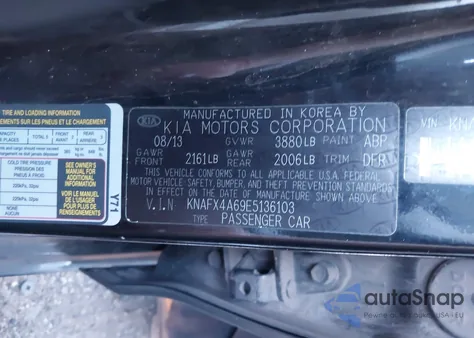 2014 Kia Forte Lx from USA, damaged, VIN KNAFX4A69E5136103